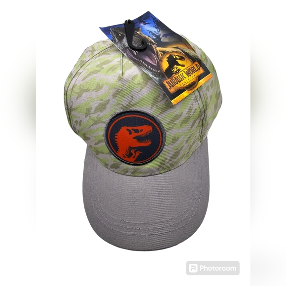 Jurassic Park Other - New With Tags Jurassic World Dominion Green Grey Camo Youths Hat One Size Nice